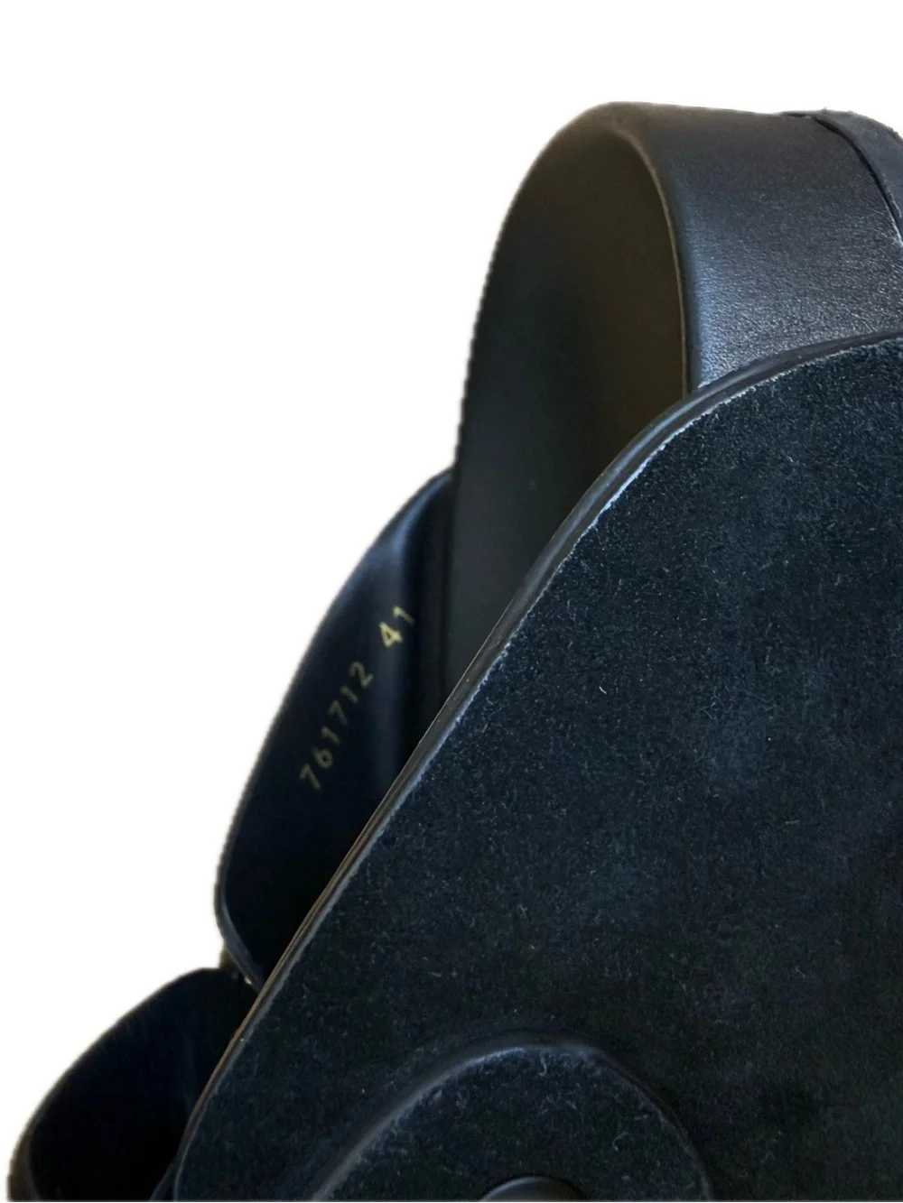 Balenciaga Men's Black Suede Slip-On Clogs with Buckle Strap